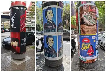 carteles en columnas en barcelona carteles cola barcelona